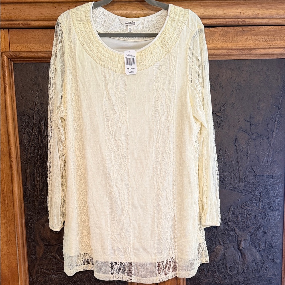 Krazy Kat Ivory Lace Blouse